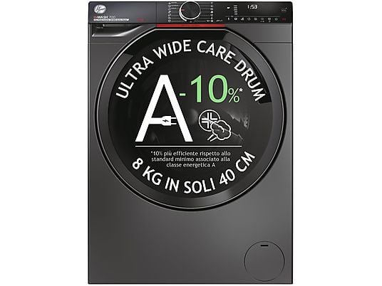 HOOVER H7W4 48MBCR6-S Lavatrice Slim 8 Kg 1400 Giri Classe A Wi-Fi Antracite