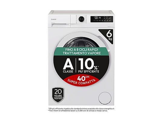 Candy GD 26SS6-S Slim 6 Kg Classe A 1200 Giri con Vapore e 16 Programmi