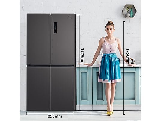 CHiQ Frigorifero Americano Cross Door CCD503NEIBE - 503 L, Total No Frost, Dark Inox, Classe E