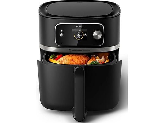 Philips Friggitrice ad Aria 7000 Series Combi XXL HD9880/90 - Cestello 8.3 L, Wi-Fi, 2200W, Nero