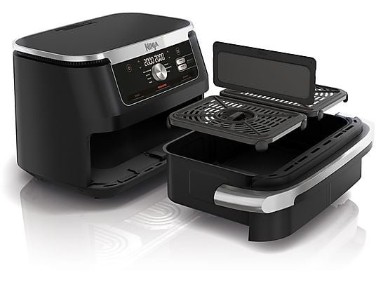 Ninja Friggitrice ad Aria FlexDrawer AF500EU - MegaZone Modulabile 10.4 L, Dual Zone, 2470W, Nero