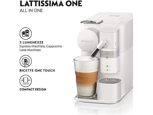 DE'LONGHI Nespresso Lattissima One EN510.W Macchina Caffè Capsule 1L 19 Bar Bianco