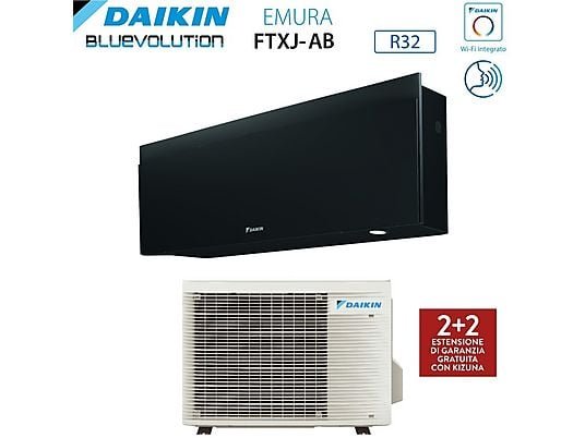 DAIKIN Emura FTXJ35AB Kit Condizionatore Monosplit 12000 BTU Nero Classe A+++