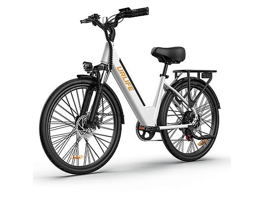 UrLife E26 Urbanbike Bicicletta Elettrica 750W 48V 10.4Ah Ruote 26'' Bianco Nero