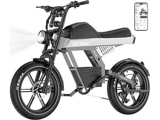Hitway BK28 All Terrain Fat Bike Elettrica 250W 48V 25Ah Ruote 20" Idraulica Nero