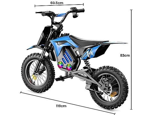 iScooter A14 Motocicletta Elettrica per Bambini a Partire da 8 Anni Blu