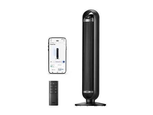 Dreo Cruiser Pro T413S Ventilatore a Torre Smart DC Inverter Silenzioso Alexa Google 30W Nero