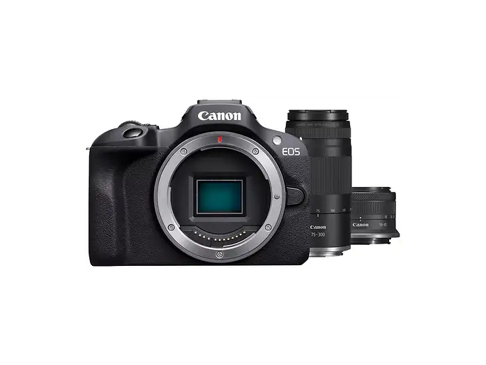 Canon EOS R100 Kit Doppia Ottica RF-S 18-45mm + RF 75-300mm Fotocamera Mirrorless APS-C 24.1 MP