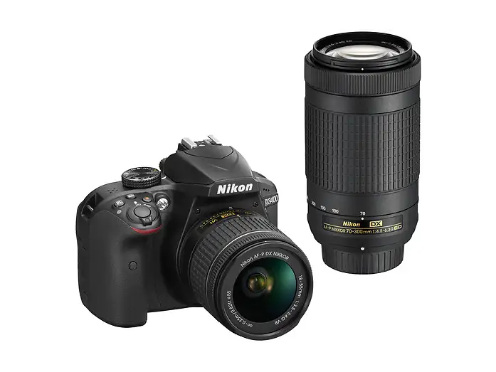 Nikon D3400 Kit Doppia Ottica AF-P DX 18-55mm + 70-300mm Fotocamera Reflex 24.1 MP
