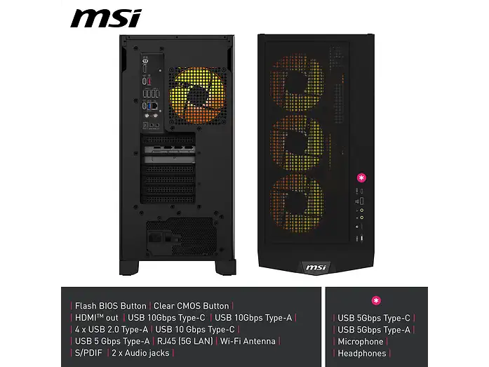 MSI MPG Infinite Z3 X3D 9NVVR7-876EU PC Desktop Gaming Ryzen 7 9800X3D RAM 32GB 2TB SSD RTX 5080 Windows 11