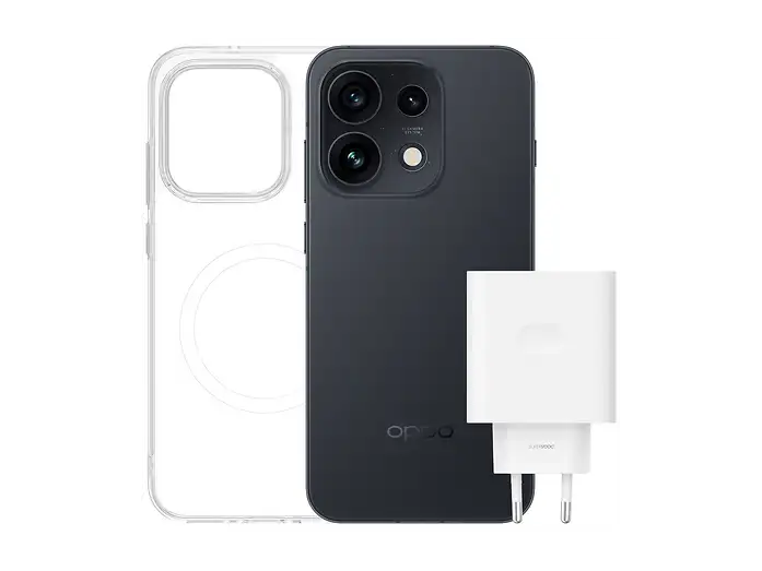Oppo Reno16 Pro 5G 512GB RAM 12GB Dual SIM Black Bundle con Magnetic Case e Caricabatterie SUPERVOOC 80W