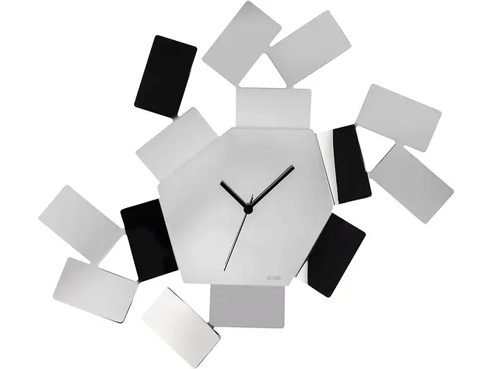 Alessi La Stanza dello Scirocco Orologio da Parete di Design 46x33.5 cm Metallo Cromato Display LCD