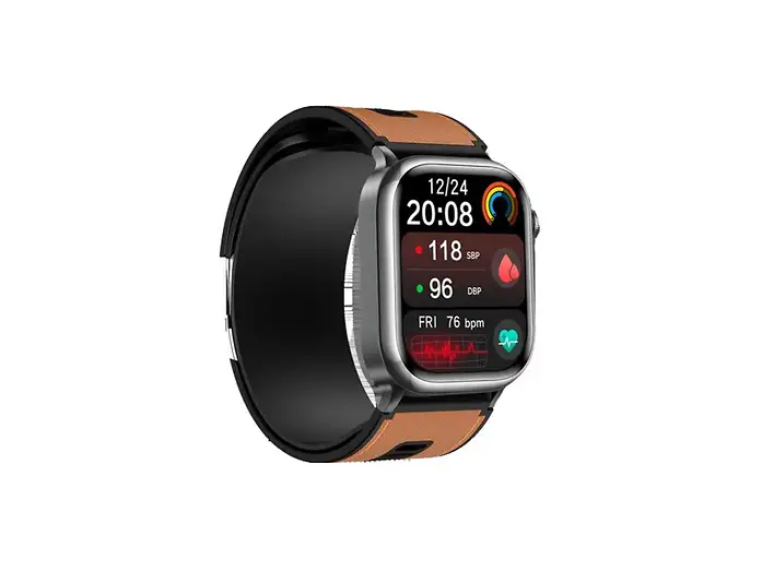 INF Smartwatch 2.06" AMOLED Chiamate BLE 5.3 NFC Cardio TPU Marrone Unisex